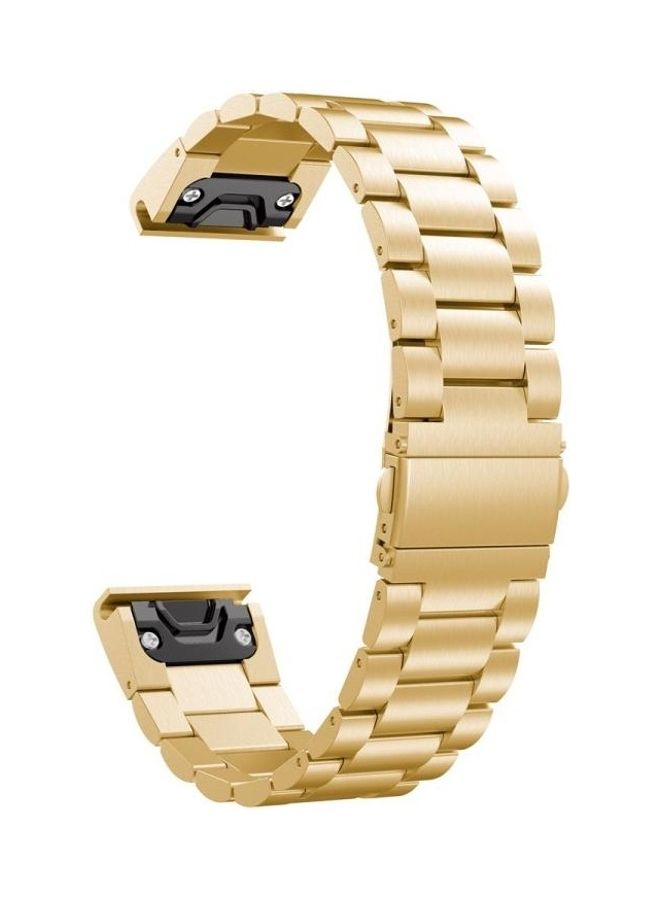 BGM Metal Steel Wrist Strap Watch Band Gold - Image 3