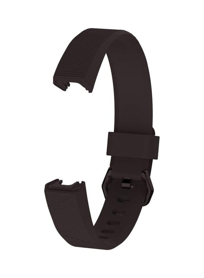 BGM Solid Silicone Wrist Strap Watchband for Fitbit Alta/HR, Size: S Brown  - Image 3