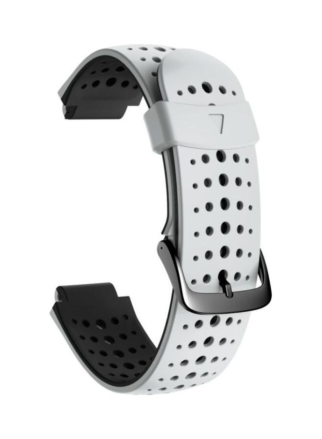 BGM Two-Color Silicone Replacement Strap For Garmin Forerunner 220 White/Black - Image 1