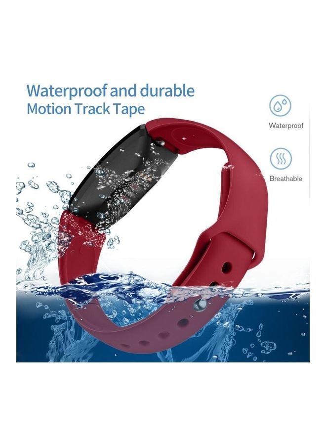 BGM Solid Color Silicone Strap Band For Fitbit Inspire HR Red Wine - Image 4