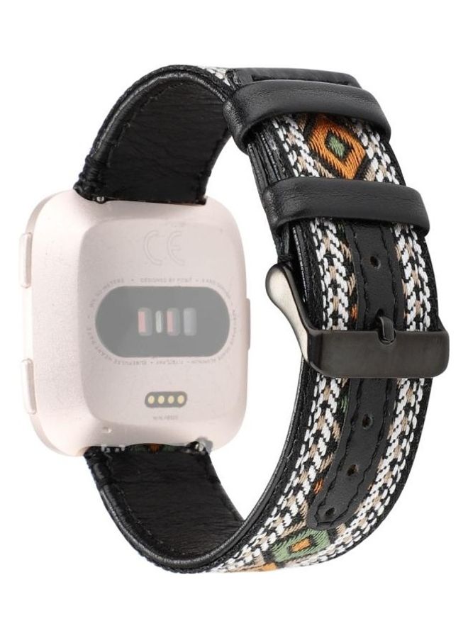 BGM Ethnic Style Genuine Leather Strap For Fitbit Versa Retro - Image 2