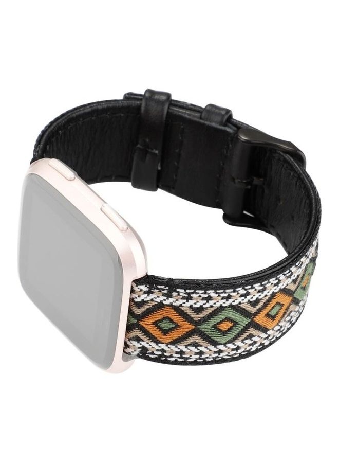 BGM Ethnic Style Genuine Leather Strap For Fitbit Versa Retro - Image 3