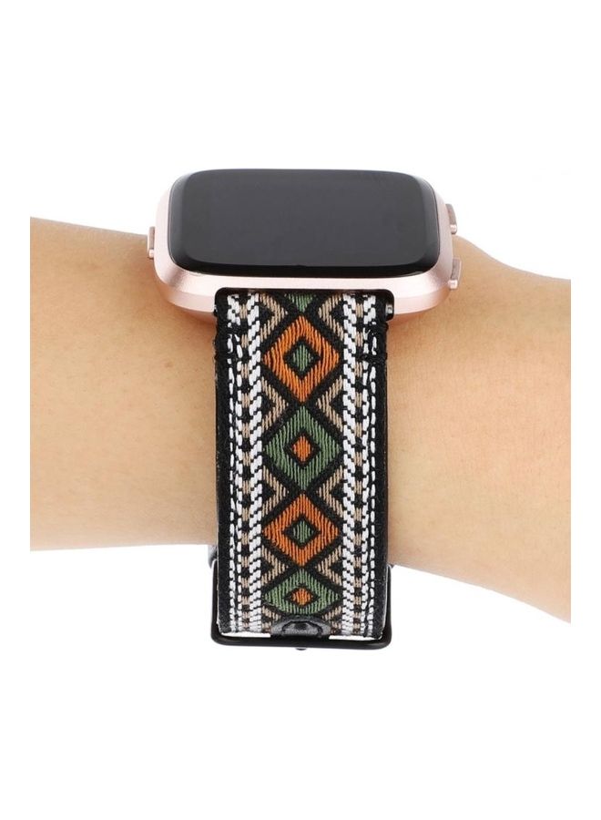 BGM Ethnic Style Genuine Leather Strap For Fitbit Versa Retro - Image 4