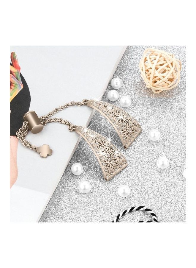 BGM Flower Shape Metal Diamond-studded Chain Wristband For Fitbit Versa  - Image 3
