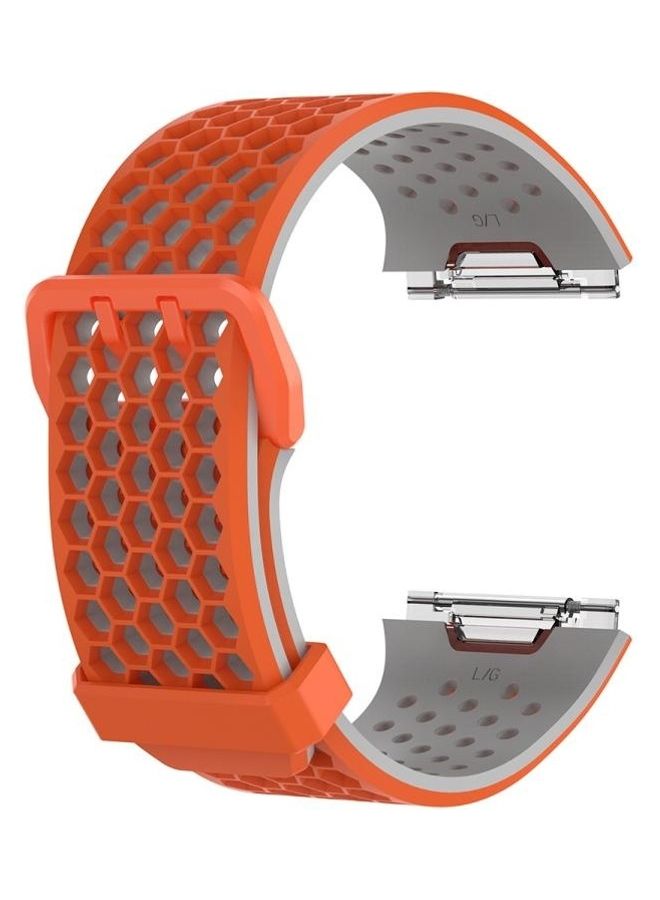 BGM Two-Tone Silicone Replacement Wrist Strap For Fitbit Ionic Orange/Grey - Image 1