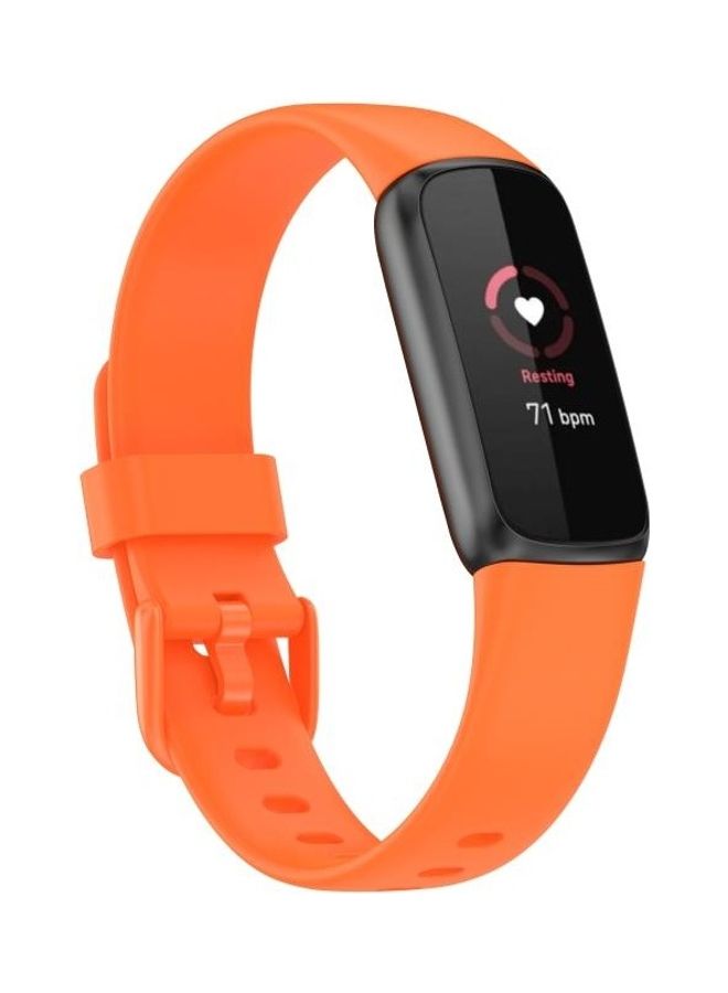 BGM Silicone Color Buckle Replacement Strap For Fitbit Luxe Orange - Image 5