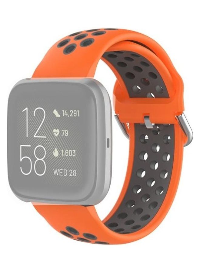 BGM Two Color Sport Wrist Strap For Fitbit Versa 2/Versa/Versa Lite Orange/Grey - Image 1