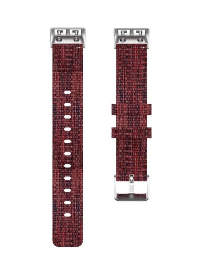 BGM Universal Nylon Canvas Replacement Wrist Strap Watchband For Garmin Forerunner 35 / 30 Wine Red - Image 2