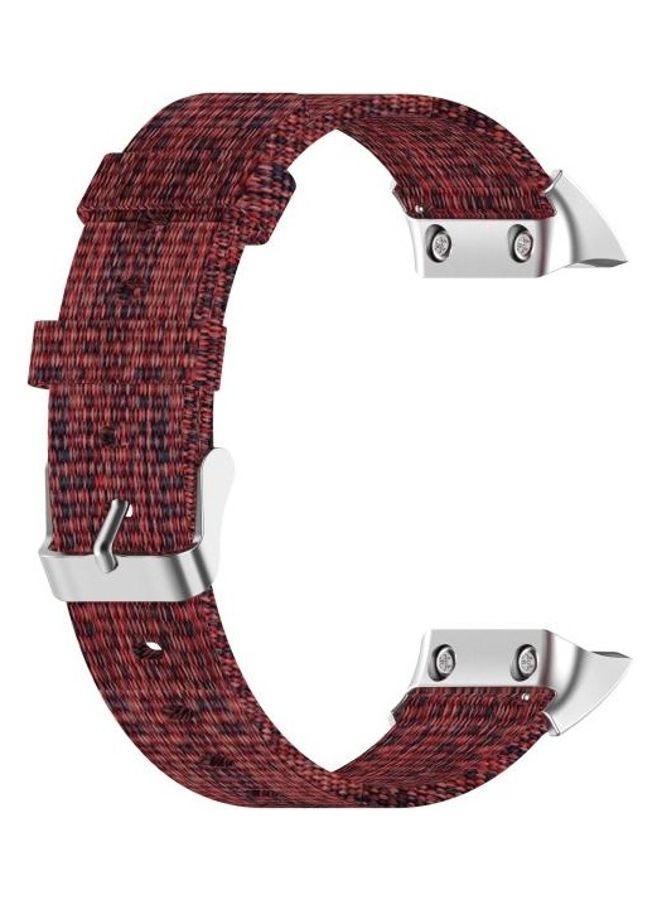 BGM Universal Nylon Canvas Replacement Wrist Strap Watchband For Garmin Forerunner 35 / 30 Wine Red - Image 3