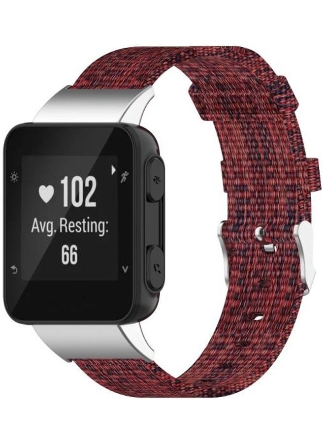 BGM Universal Nylon Canvas Replacement Wrist Strap Watchband For Garmin Forerunner 35 / 30 Wine Red - Image 5