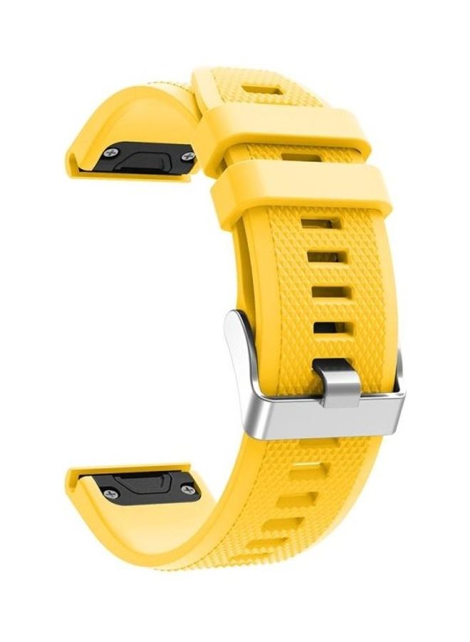BGM Silicone Replacement Strap For Garmin Fenix 5 Yellow - Image 1