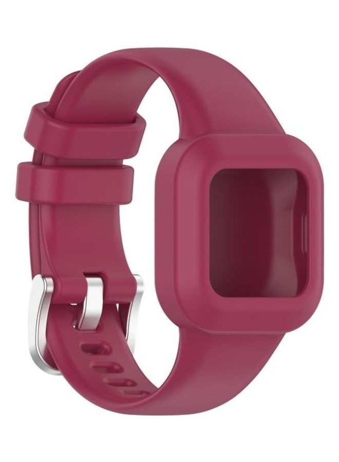 BGM Silicone Pure Color Replacement Watchband For Garmin Vivofit JR3 Wine Red - Image 1