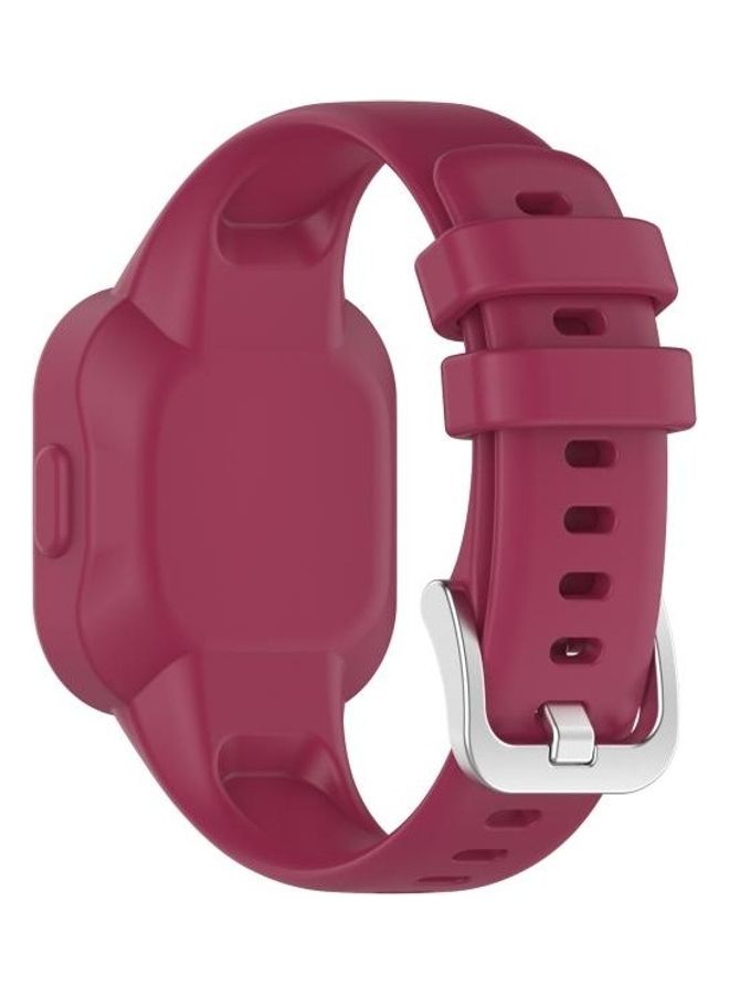 BGM Silicone Pure Color Replacement Watchband For Garmin Vivofit JR3 Wine Red - Image 2