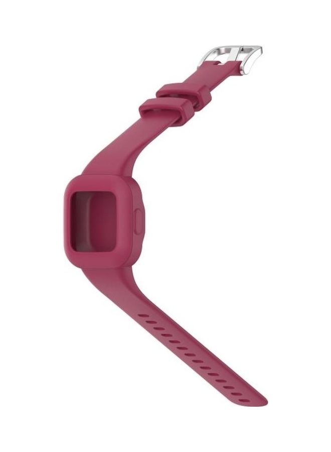 BGM Silicone Pure Color Replacement Watchband For Garmin Vivofit JR3 Wine Red - Image 3