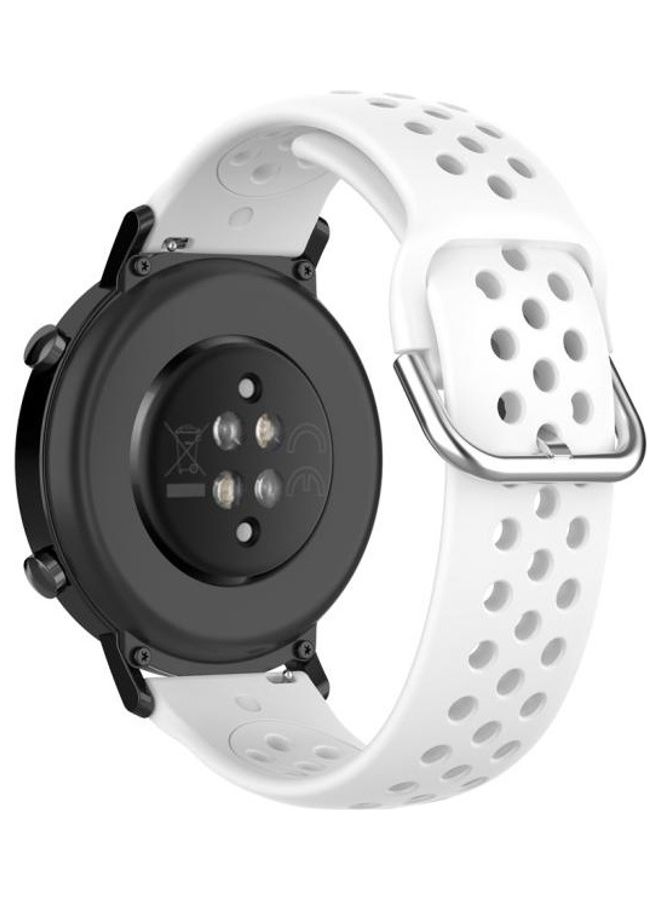 BGM Clasp Solid Color Sport Wrist Strap For Huawei Watch GT2 42mm White - Image 2