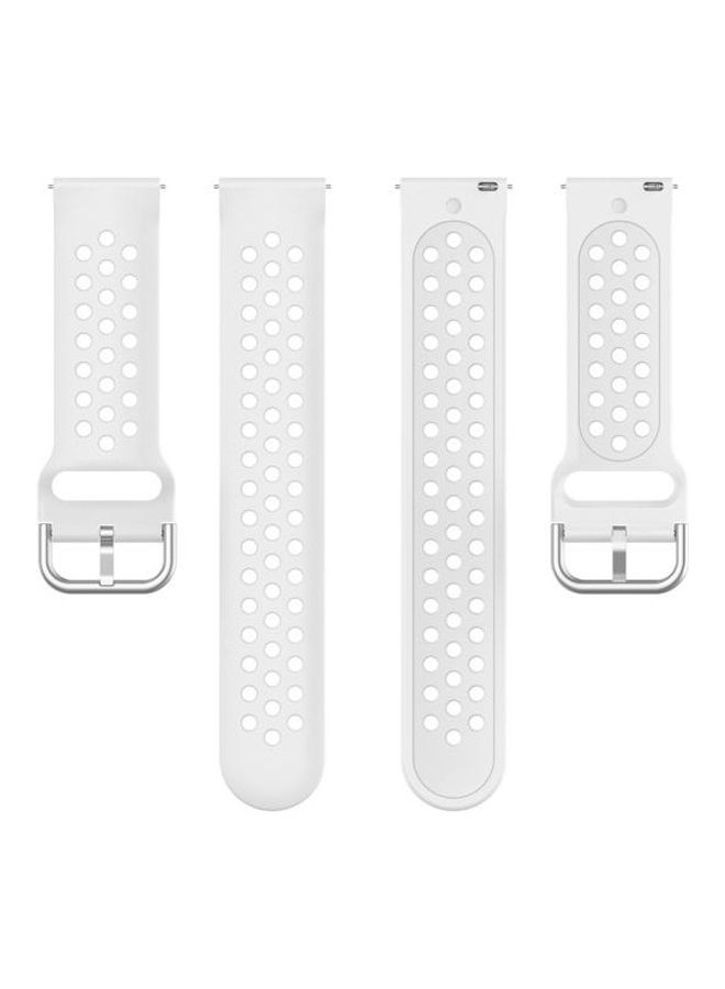 BGM Clasp Solid Color Sport Wrist Strap For Huawei Watch GT2 42mm White - Image 3