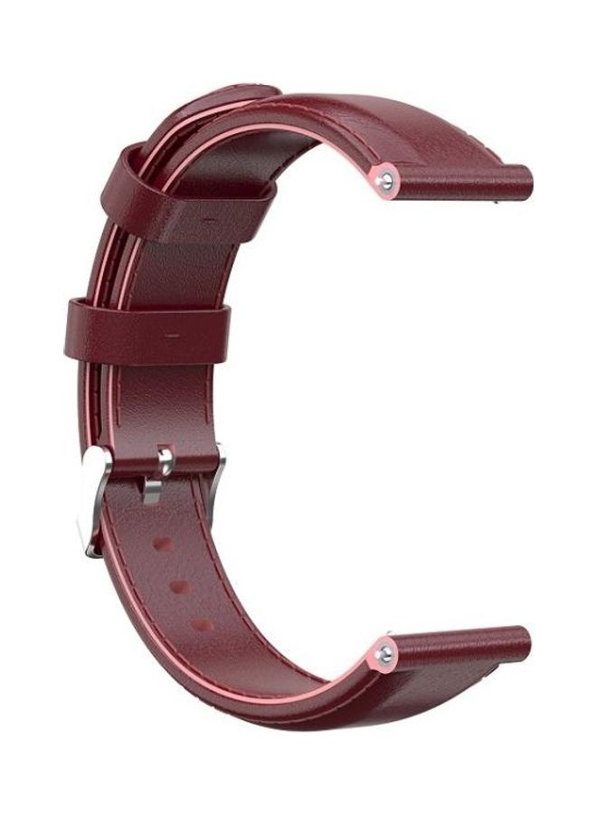 BGM Oil Wax Leather Strap For Huawei B5 Brown/Silver - Image 1