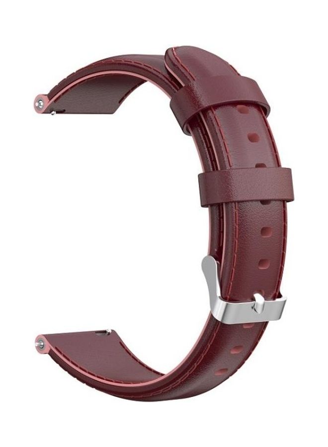 BGM Oil Wax Leather Strap For Huawei B5 Brown/Silver - Image 2