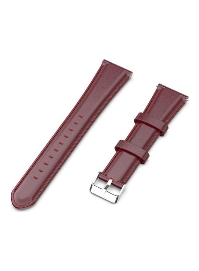 BGM Oil Wax Leather Strap For Huawei B5 Brown/Silver - Image 3