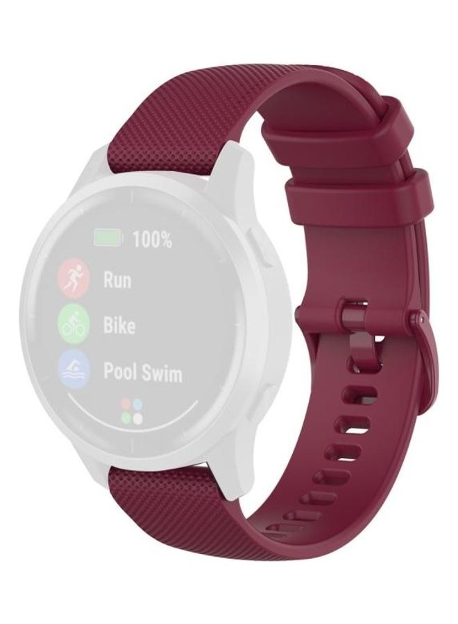BGM Silicone Strap For Garmin Vivoactive 4 Wine Red - Image 1