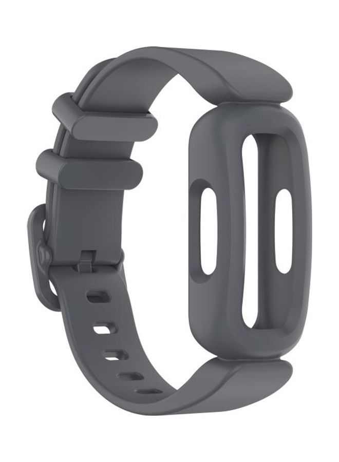 BGM Silicone Integrated Replacement Strap Watchband For Fitbit Ace 3 Grey - Image 1