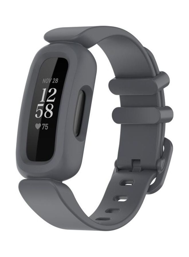 BGM Silicone Integrated Replacement Strap Watchband For Fitbit Ace 3 Grey - Image 2