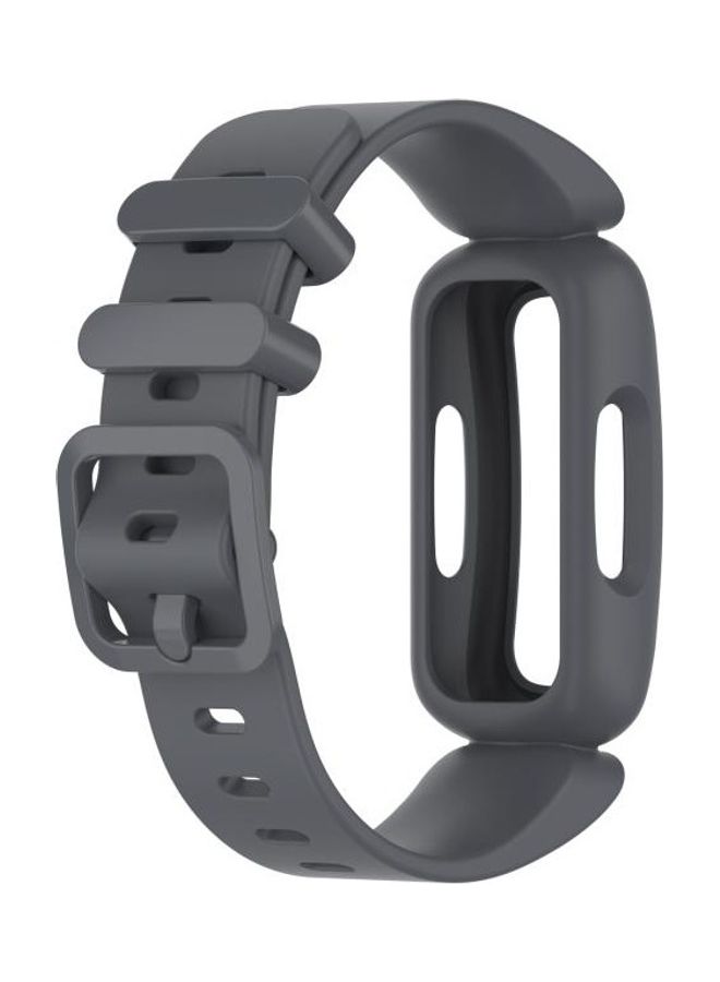 BGM Silicone Integrated Replacement Strap Watchband For Fitbit Ace 3 Grey - Image 3