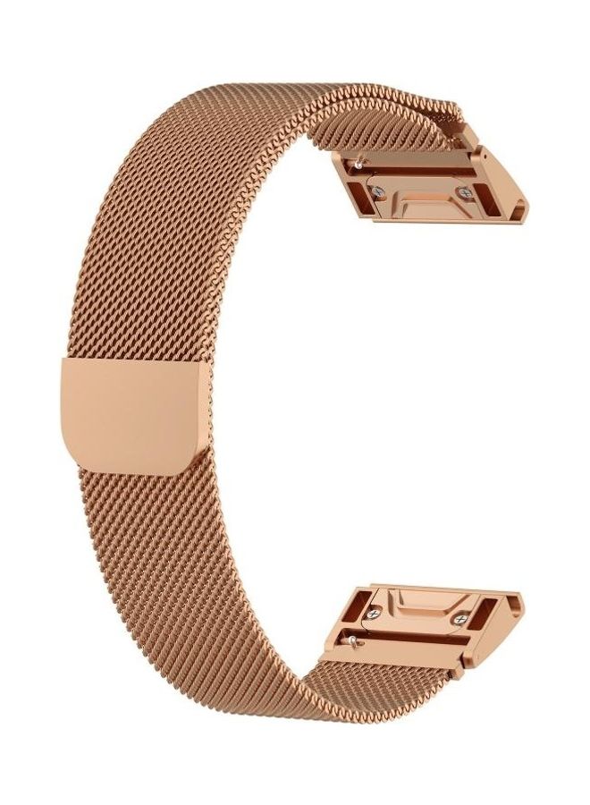 BGM - Milanese Strap For Garmin Fenix 6 Rose Gold - Image 1