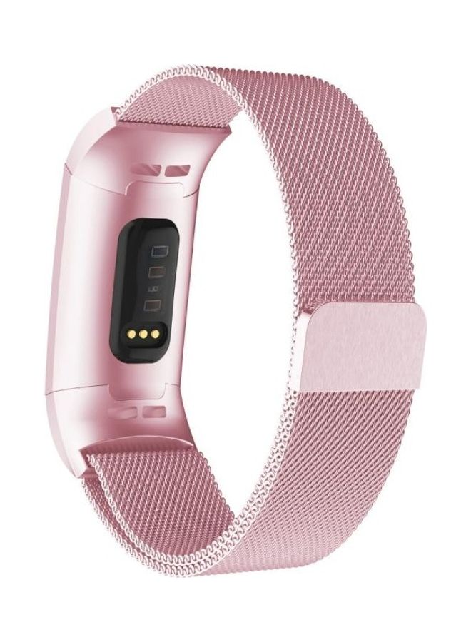 BGM Magnetic Metal Watch Strap For Fitbit Charger 3 Rose Pink - Image 2