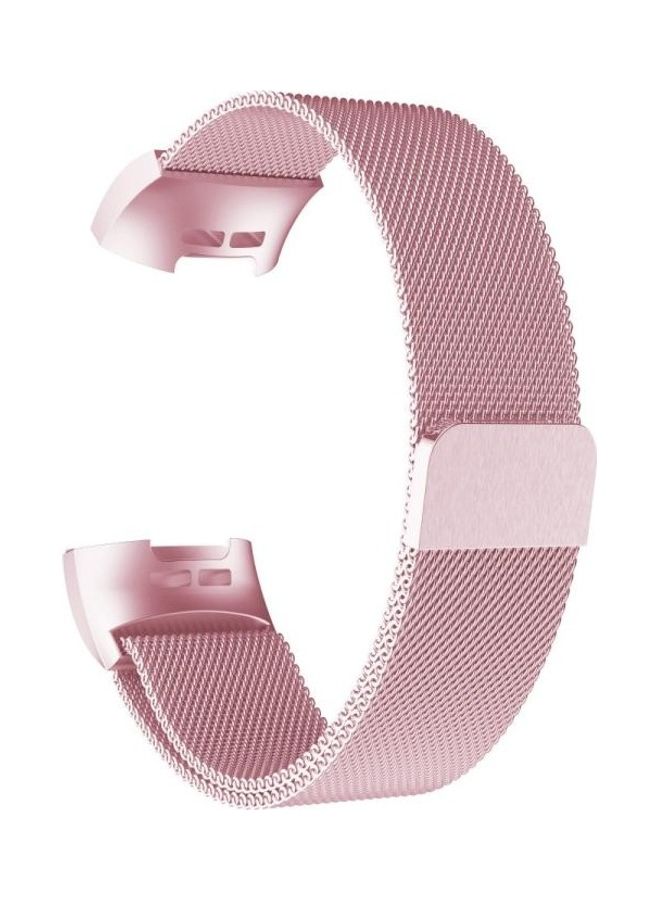 BGM Magnetic Metal Watch Strap For Fitbit Charger 3 Rose Pink - Image 3
