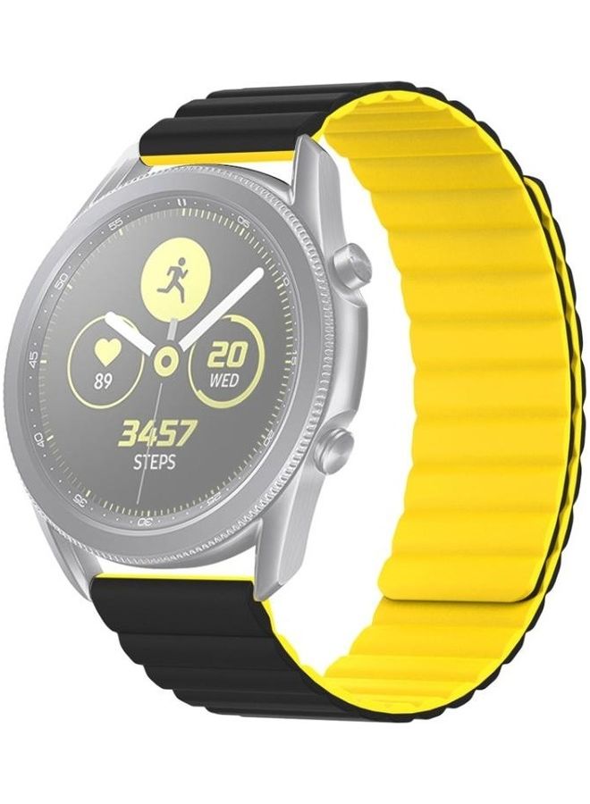 BGM Replacement Strap For Samsung Smart Watch 20mm Black/Yellow - Image 1