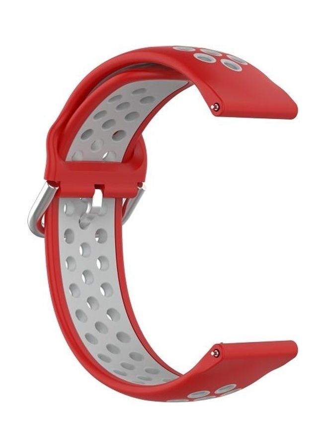 BGM Two Color Silicone Replacement Strap For Samsung Galaxy Watch 4 Classic 46mm Red/Grey - Image 2