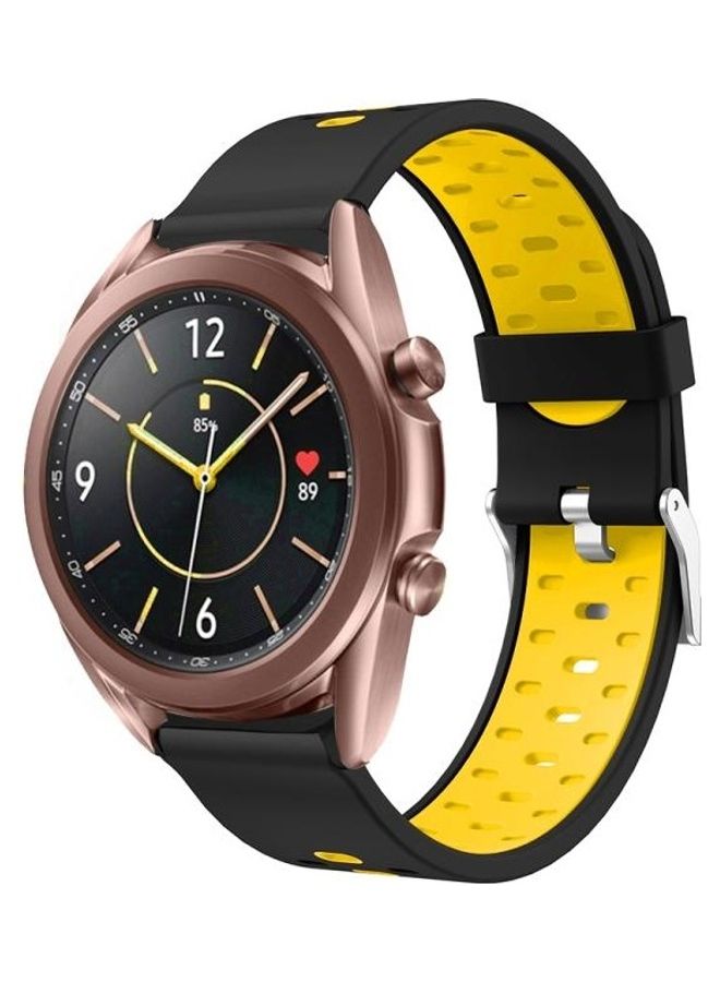 BGM Replacement Strap for Samsung Galaxy Watch 3 41mm Black/Yellow - Image 2