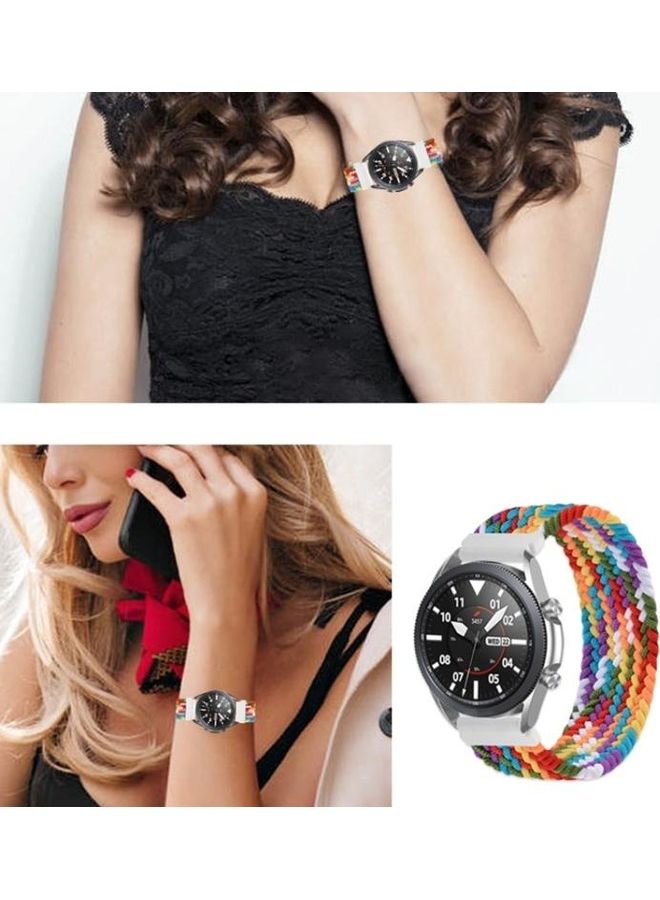 BGM Adjustable Nylon Braided Replacement Watchband For Samsung Galaxy Watch 3 41mm Black/White - Image 5