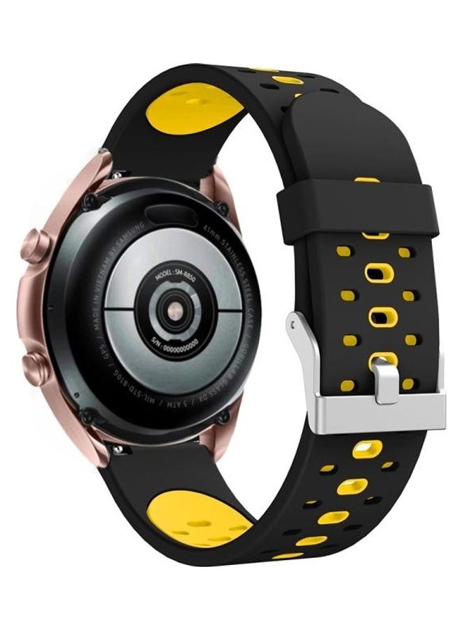 BGM Replacement Strap for Samsung Galaxy Watch 3 41mm Black/Yellow - Image 3