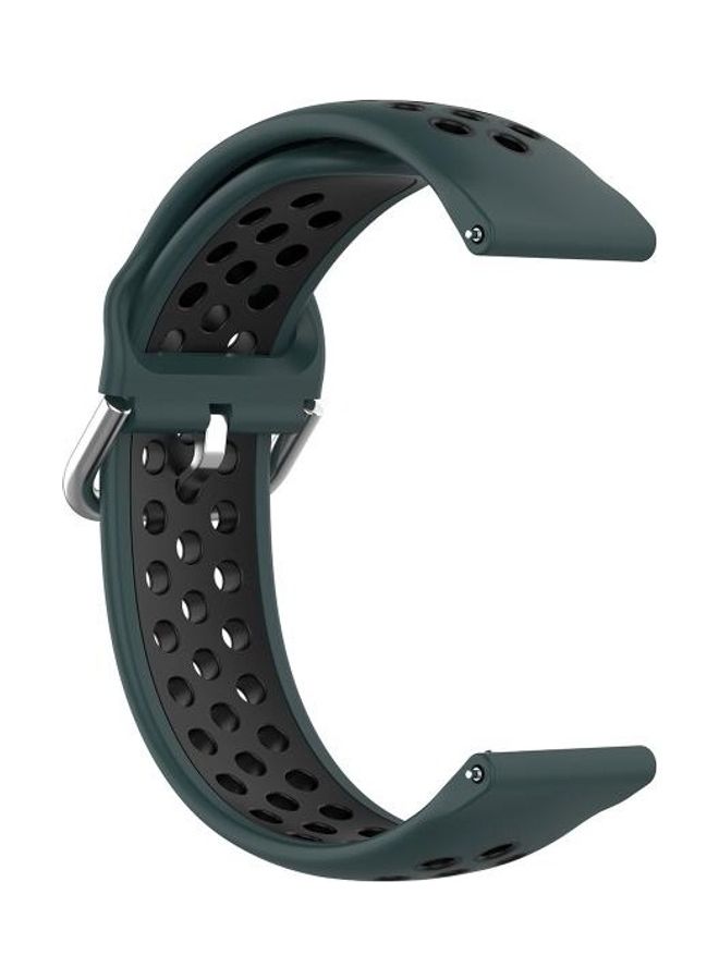 BGM Silicone Replacement Strap For Samsung Galaxy Watch4 Olive Green/Black - Image 2