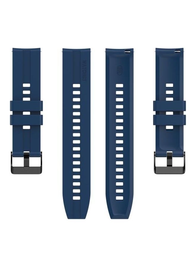BGM Silicone Replacement Watchband with Buckle For Huawei Watch GT 2 42mm Dark Blue - Image 2