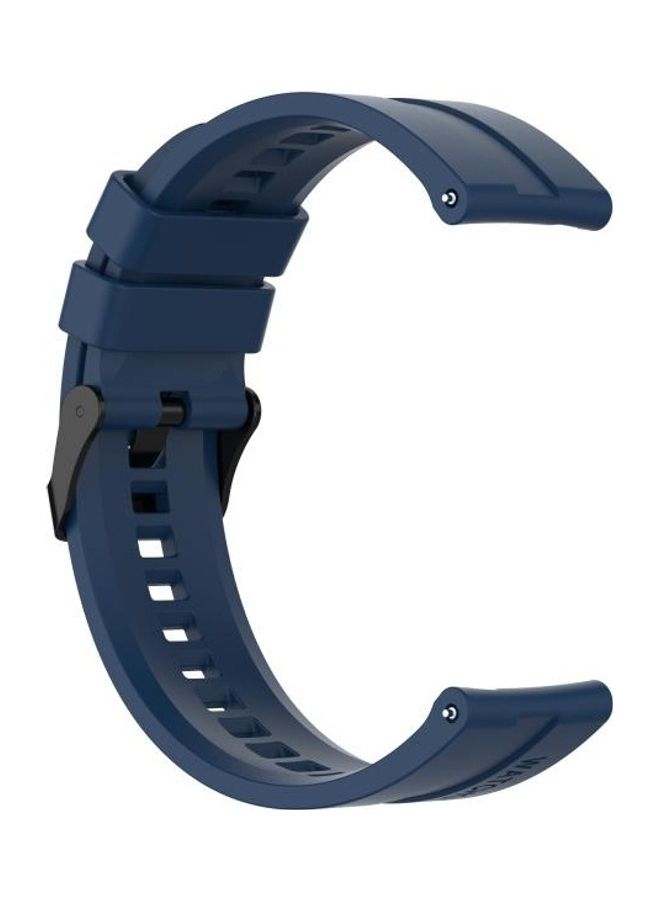 BGM Silicone Replacement Watchband with Buckle For Huawei Watch GT 2 42mm Dark Blue - Image 3