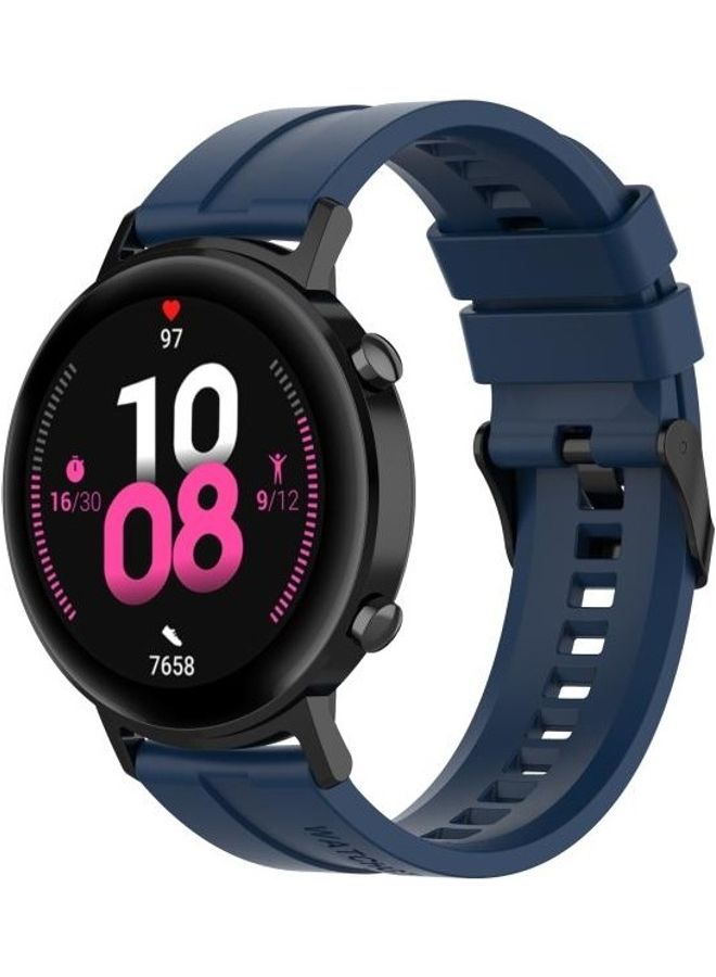 BGM Silicone Replacement Watchband with Buckle For Huawei Watch GT 2 42mm Dark Blue - Image 4