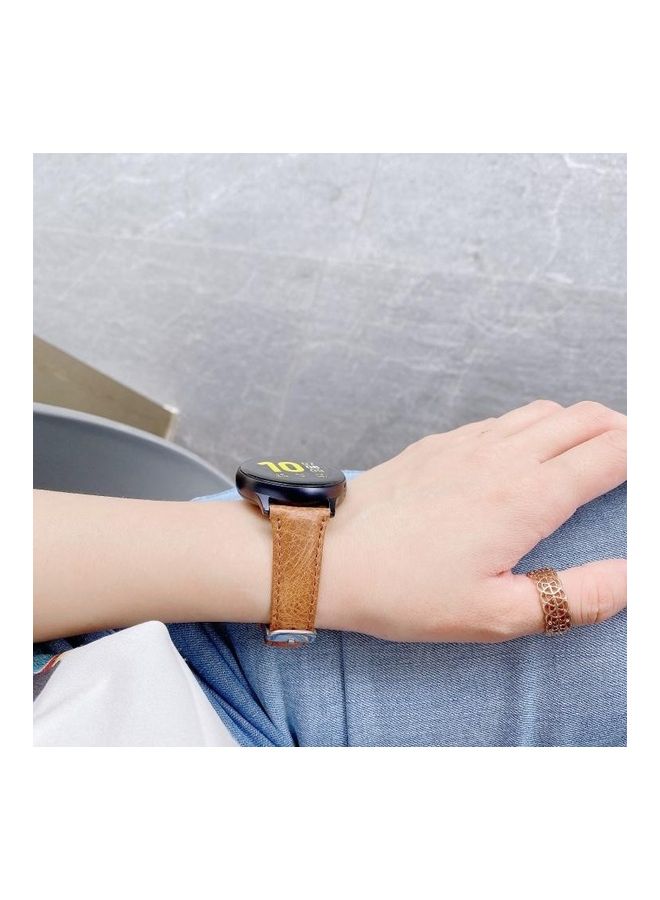 BGM Replacement Strap for Samsung Galaxy Watch 20mm Brown - Image 2