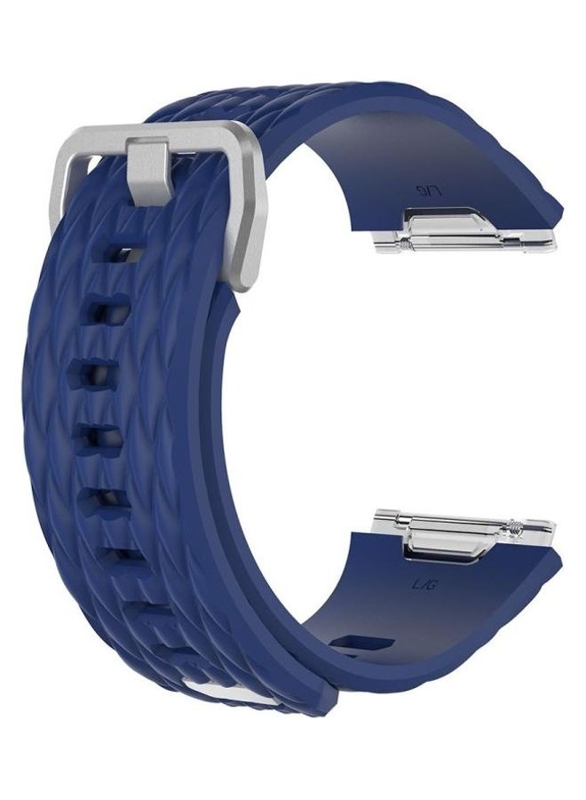 BGM Dragon Scale Texture Silicone Replacement Wrist Strap Watch Band Blue