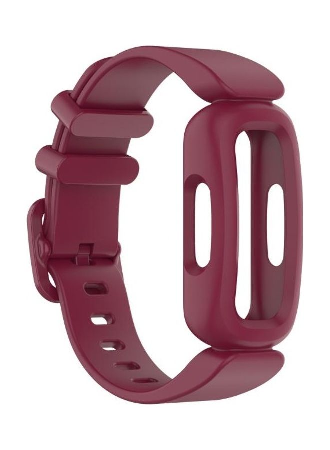 BGM Silicone Integrated Replacement Strap For Fitbit Ace 3 Wine Red - Image 1