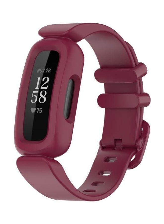 BGM Silicone Integrated Replacement Strap For Fitbit Ace 3 Wine Red - Image 2