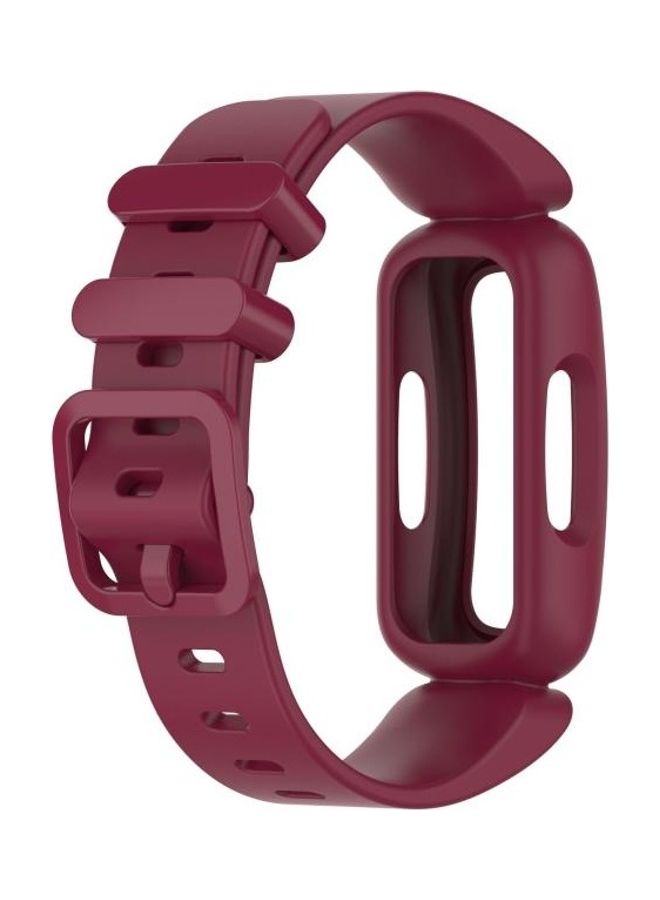 BGM Silicone Integrated Replacement Strap For Fitbit Ace 3 Wine Red - Image 3
