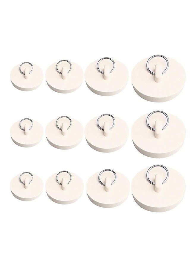 12-Pieces Four Size Drain Stopper Set White 4.7cm - v1630902539/N50665718A_1