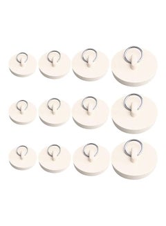 Generic 12-Pieces Four Size Drain Stopper Set White 4.7cm  - Image 1