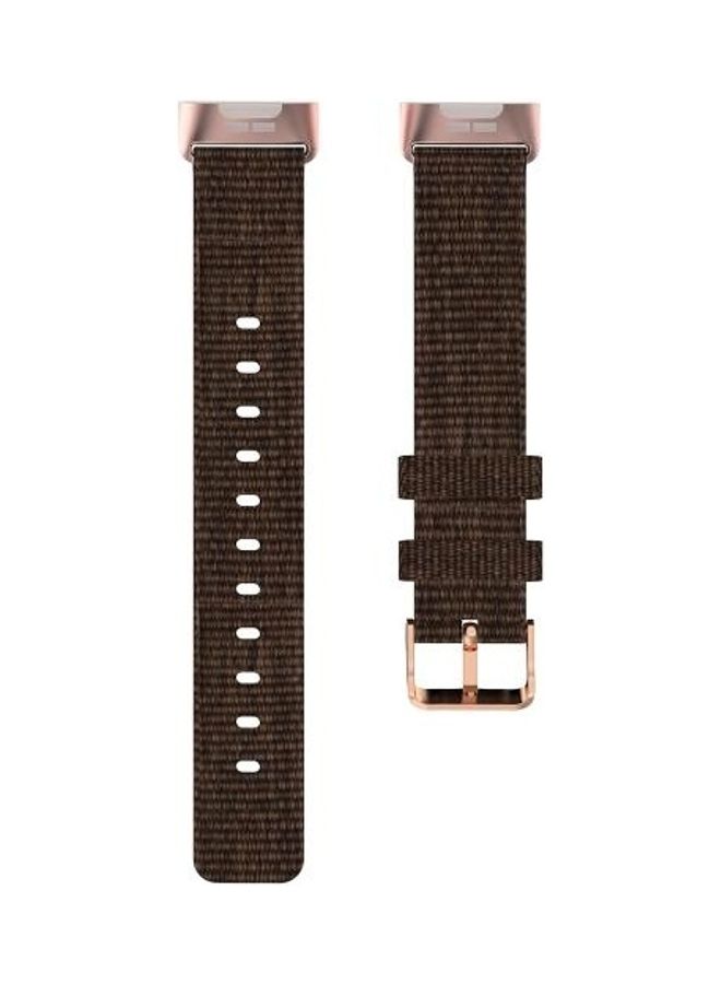 BGM Braided Nylon Strap Plastic Head Watchband For Fitbit Charge 4/ 3/ 3 SE Size: Free Size Brown - Image 5