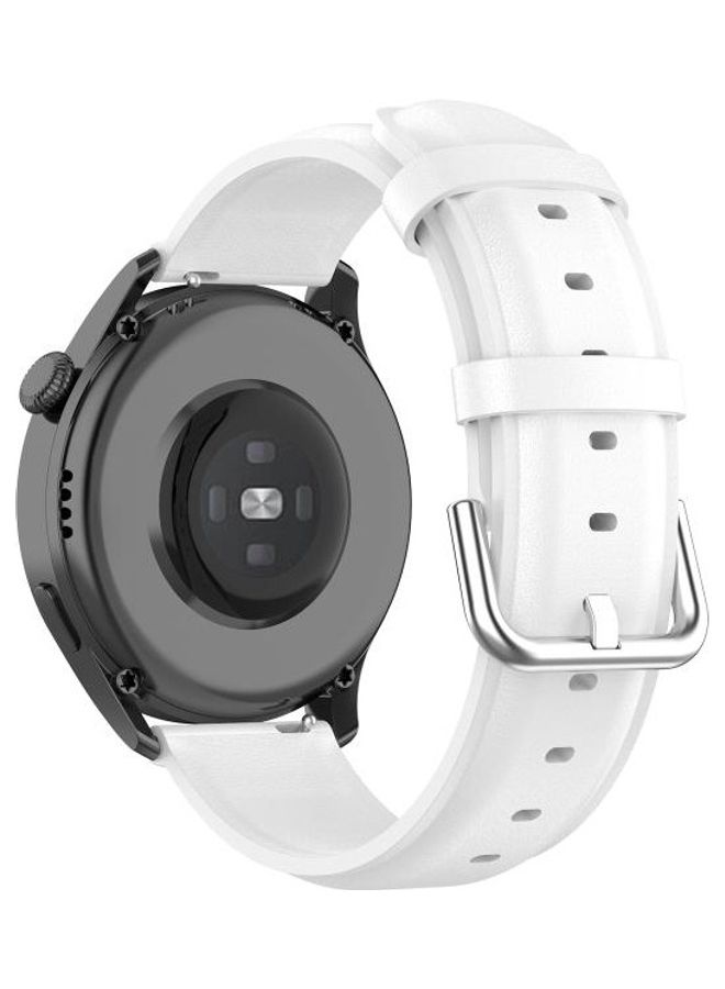 BGM Tail Leather Replacement Strap For Huawei Watch 3 / 3 Pro 22mm White - Image 4