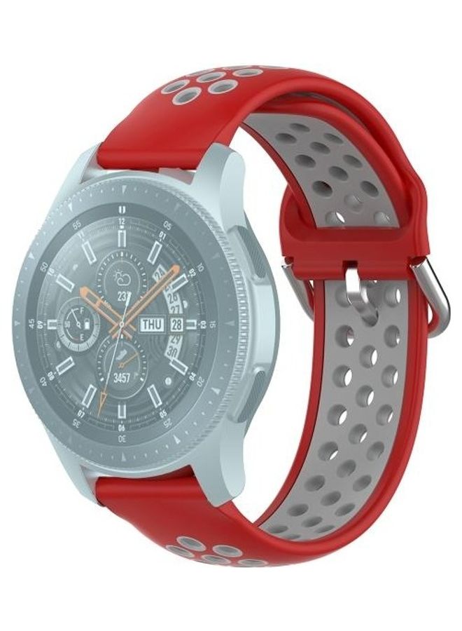 BGM Two-Tone Silicone Replacement Wrist Strap For Huawei Watch GT2/Honor Magic Watch 2 46mm Red/Grey - Image 1