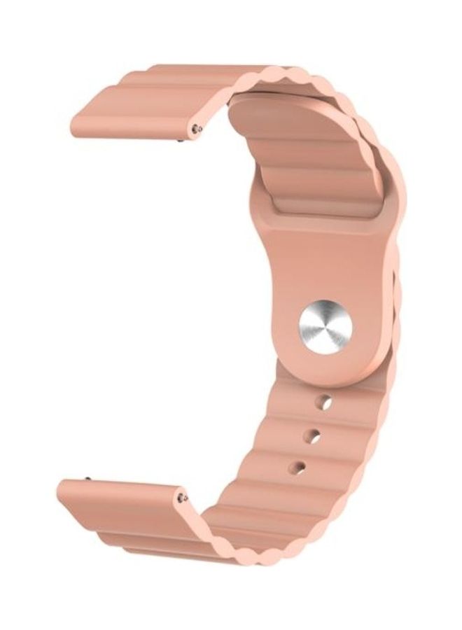 BGM Reverse Buckle Wave Silicone Strap For Huawei Watch GT2 Pink - Image 3